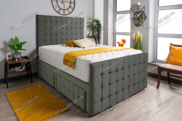 Petra Divan Bed Set Suede