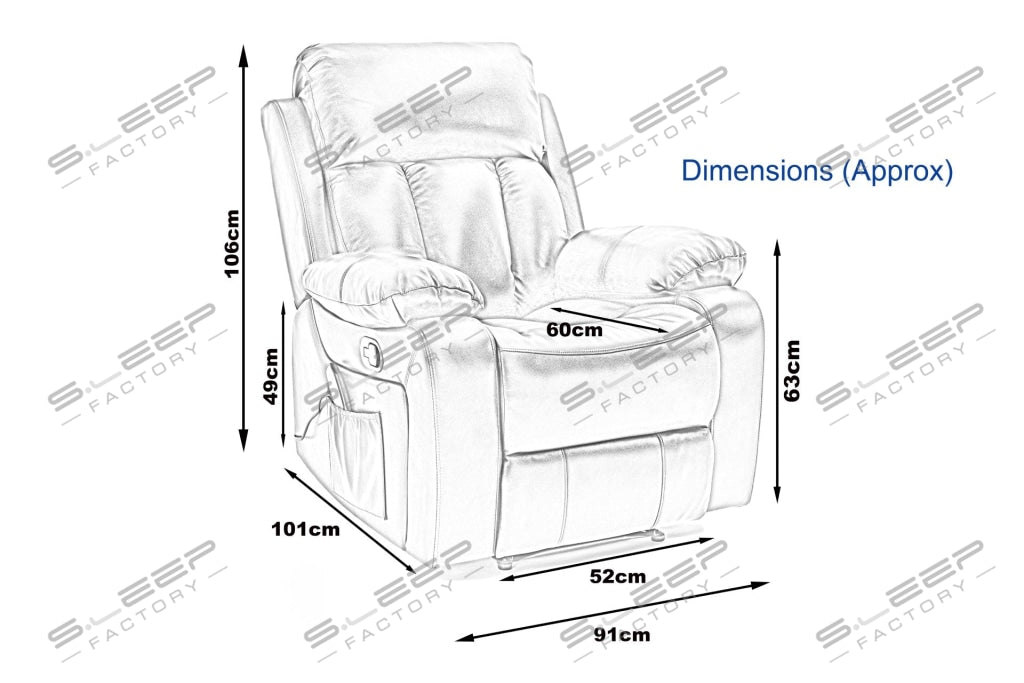 Seville Manual Recliner Massage Chair With Heat