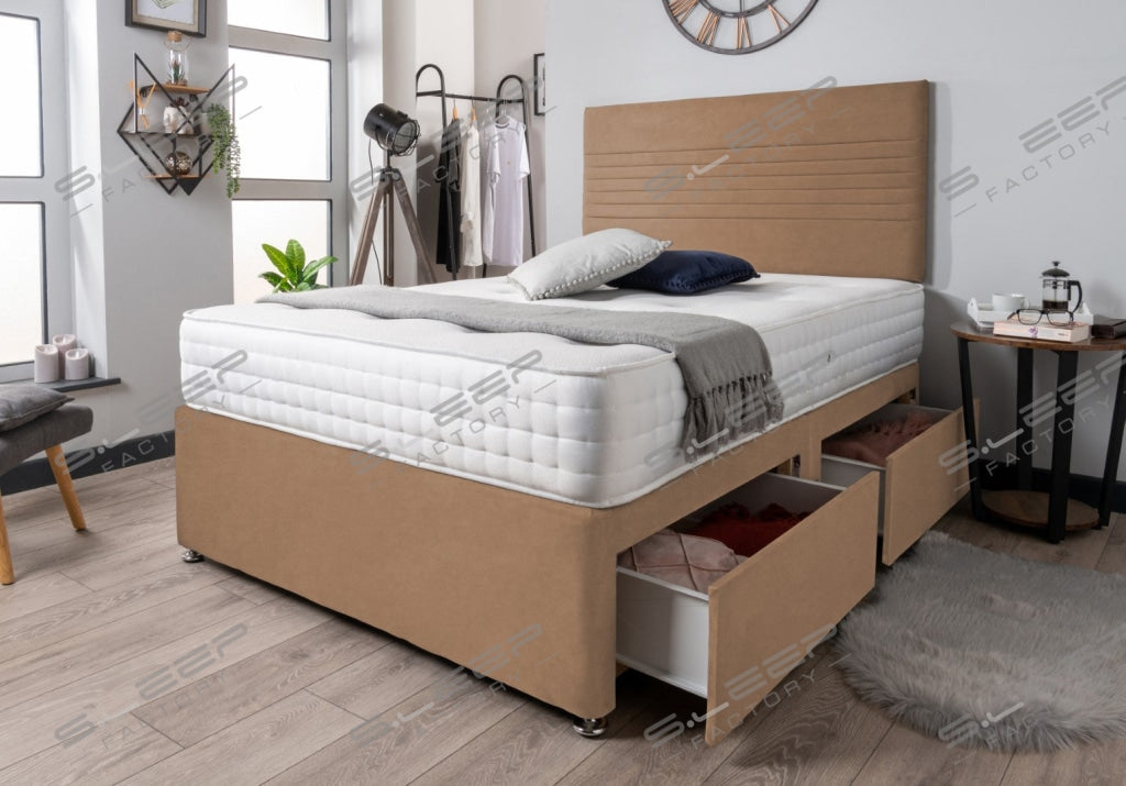 The Ebro Divan Bed Set Suede