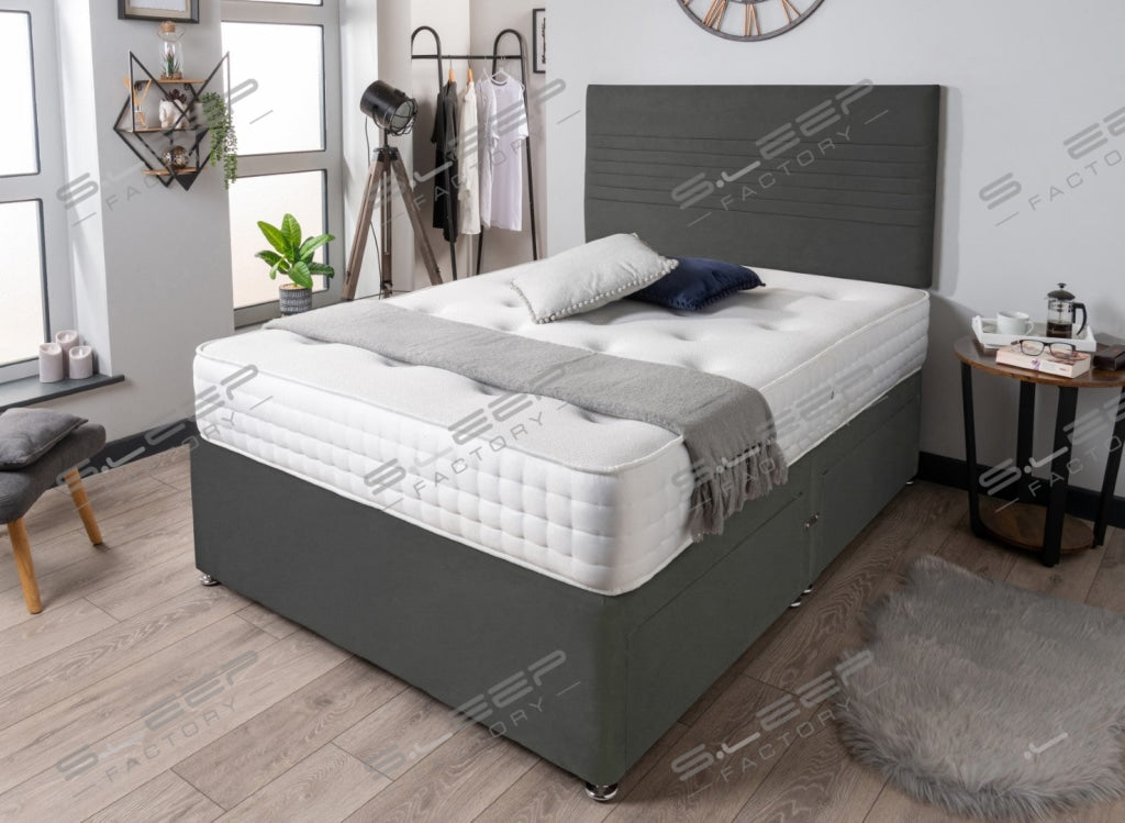 The Ebro Divan Bed Set Suede