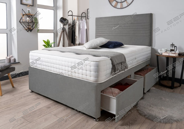 The Ebro Divan Bed Set Suede