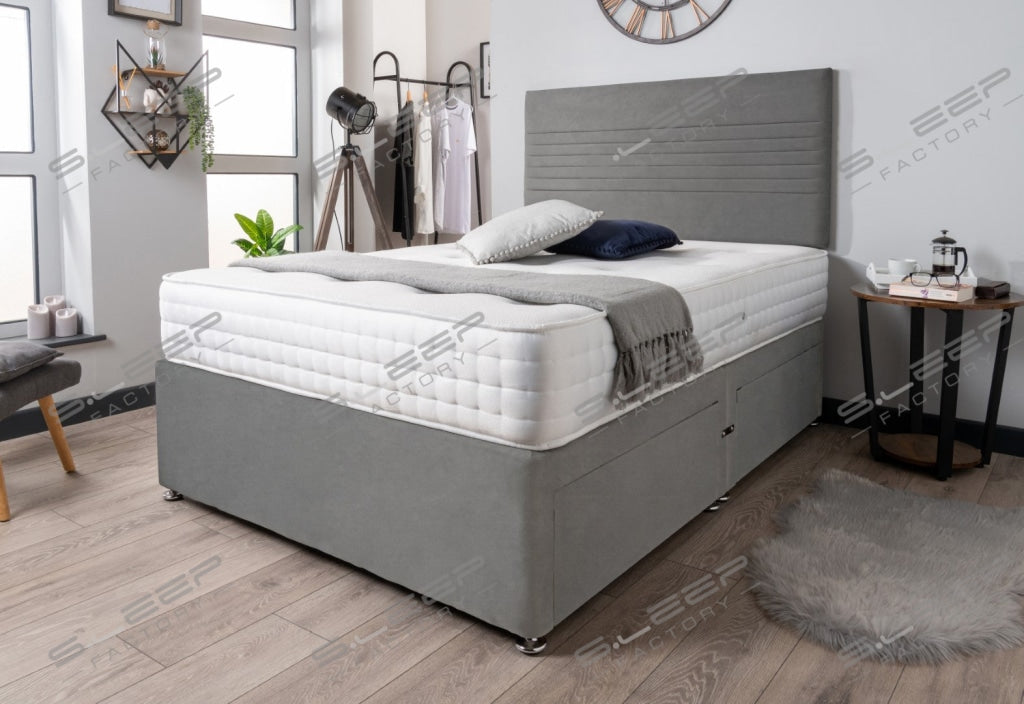 The Ebro Divan Bed Set Suede