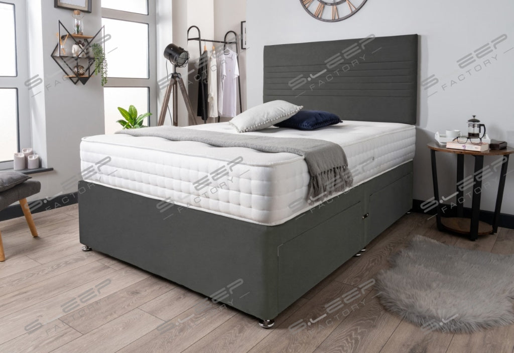 The Ebro Divan Bed Set Suede