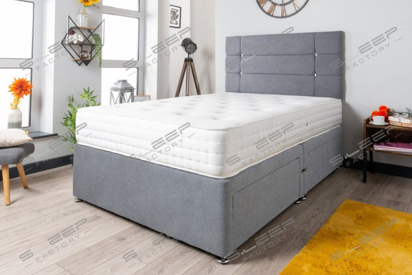 The Loire Diamante Divan Bed Set Suede