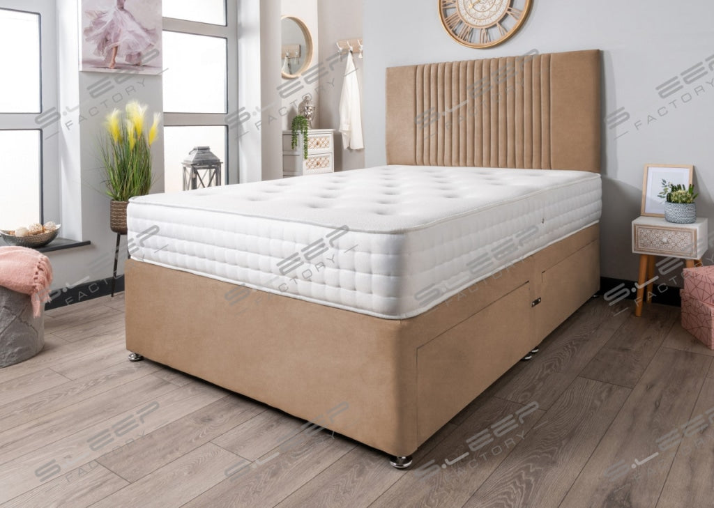 The Neda Divan Bed Set Suede