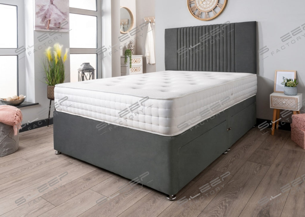 The Neda Divan Bed Set Suede