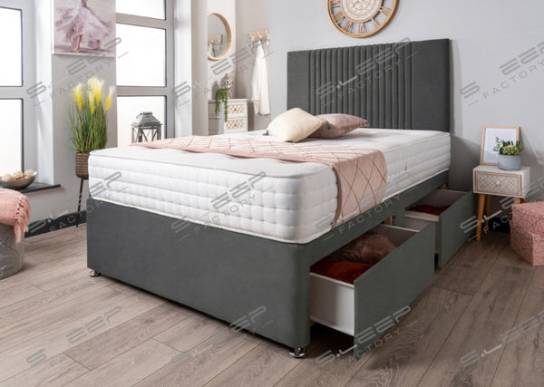 The Neda Divan Bed Set Suede