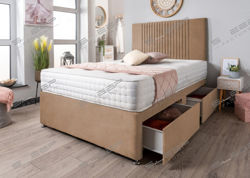 The Neda Divan Bed Set Suede