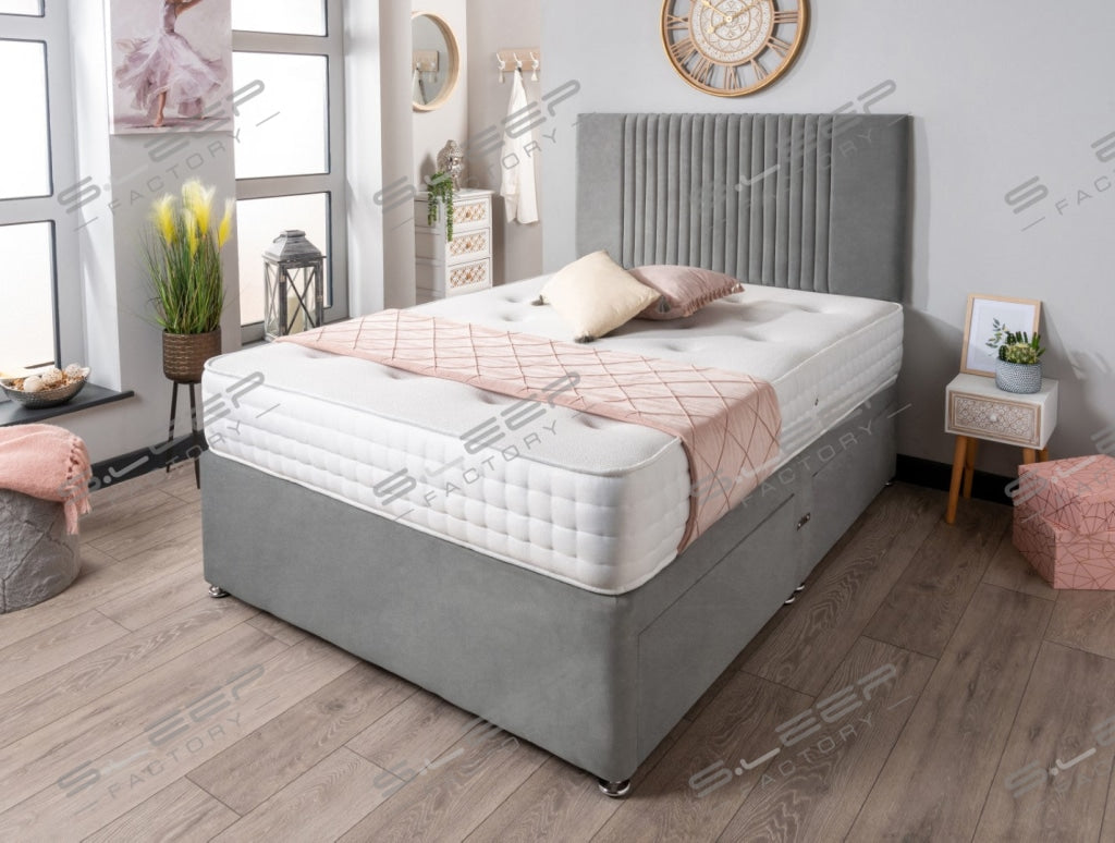 The Neda Divan Bed Set Suede