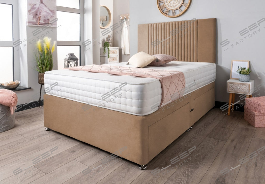 The Neda Divan Bed Set Suede