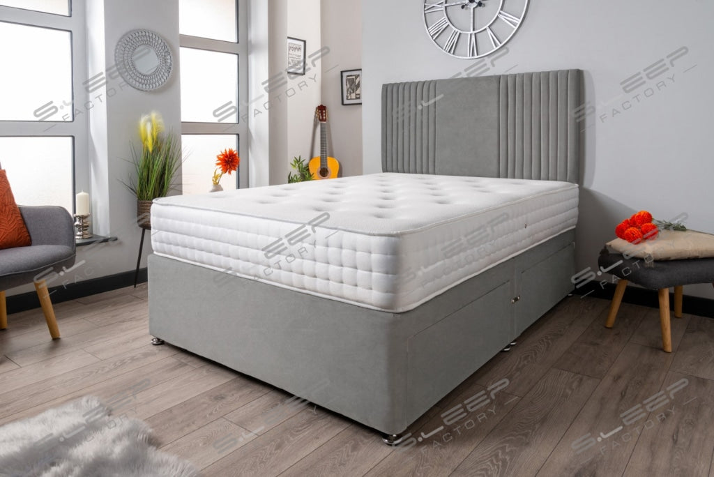 The Neda Panel Divan Bed Set Suede