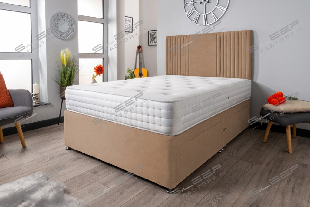 The Neda Panel Divan Bed Set Suede