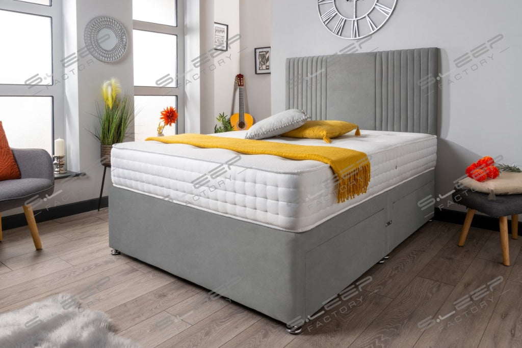 The Neda Panel Divan Bed Set Suede