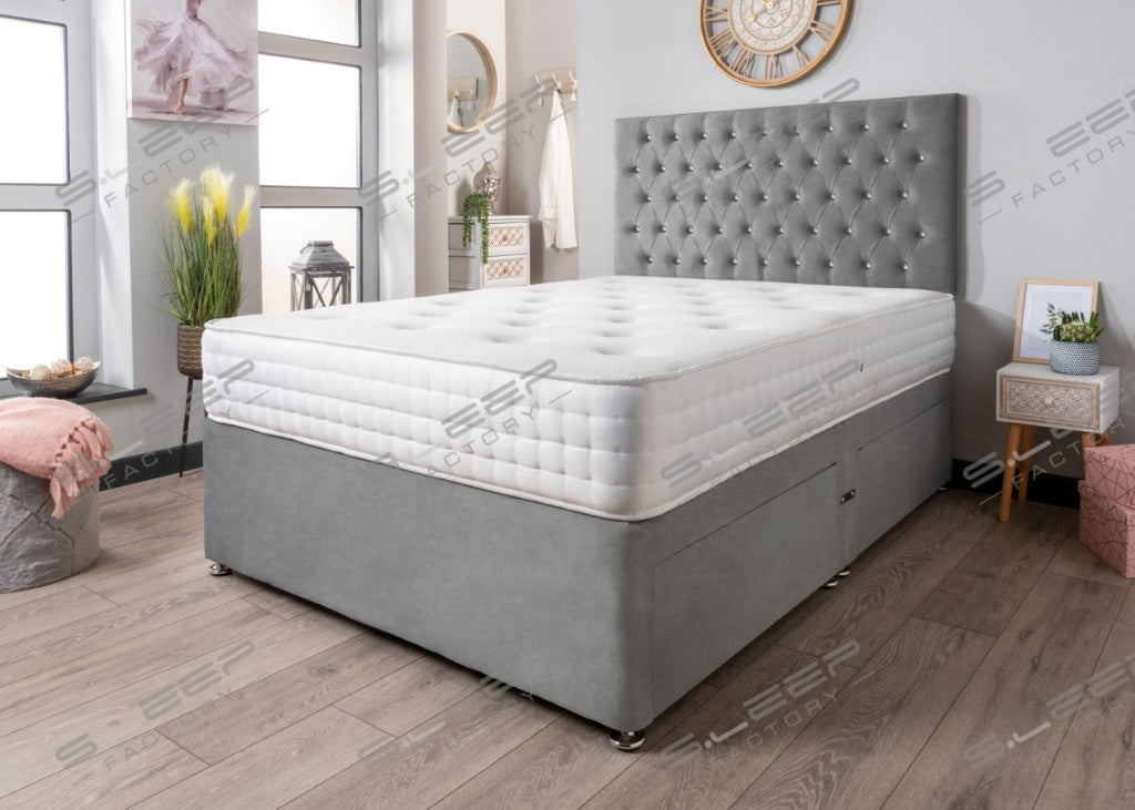 The Parana Diamante Divan Bed Set Suede