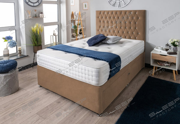 The Rhone Diamante Divan Bed Set Suede