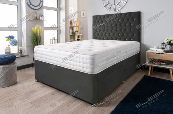 The Rhone Divan Bed Set Suede