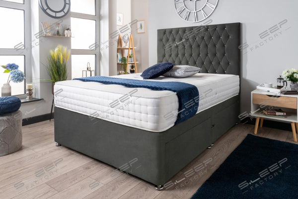 The Rhone Divan Bed Set Suede