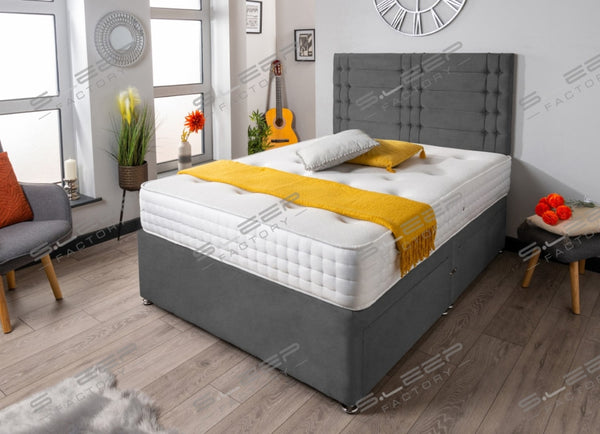 The Seine Divan Bed Set Suede