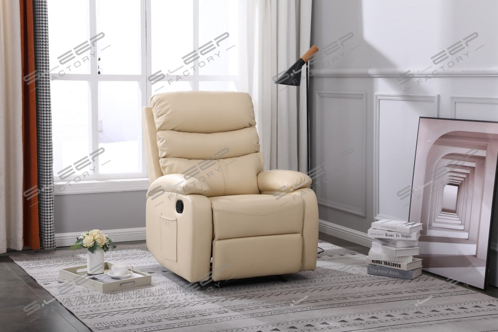 Zaragoza Leather Upholstered Manual Recliner