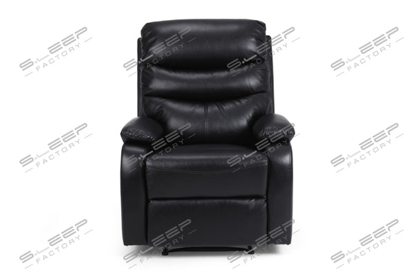 Zaragoza Leather Upholstered Manual Recliner Black